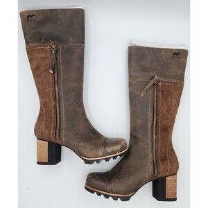 NWOB New Sorel Addington Waterproof High-Heel Tall Boots Women's Size 8 Brown